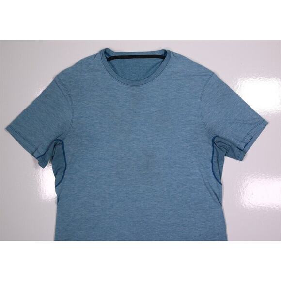 Lululemon Aqua Blue Workout Exercise Training T-Shirt Men's Medium - Picture 2 of 5